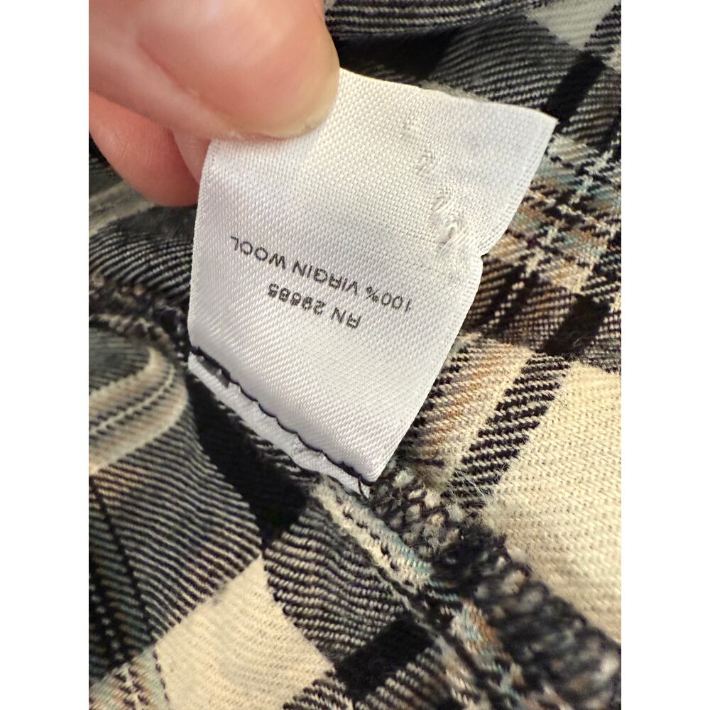 Pendleton Wool Button Front Black Cream Plaid Xs - image 5